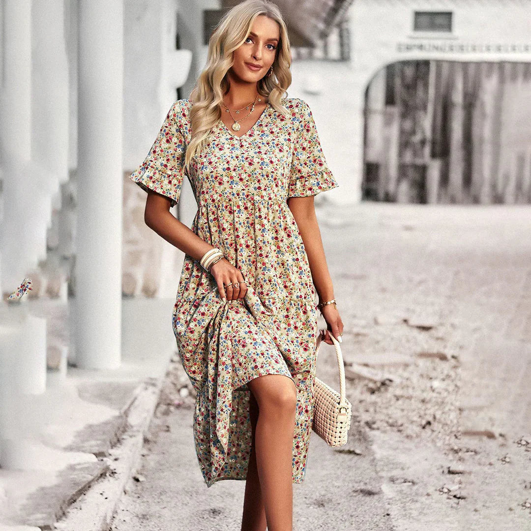 Celia Women's Mezzday Dress - abito floreale bohémien con tazza chiara e stile elegante