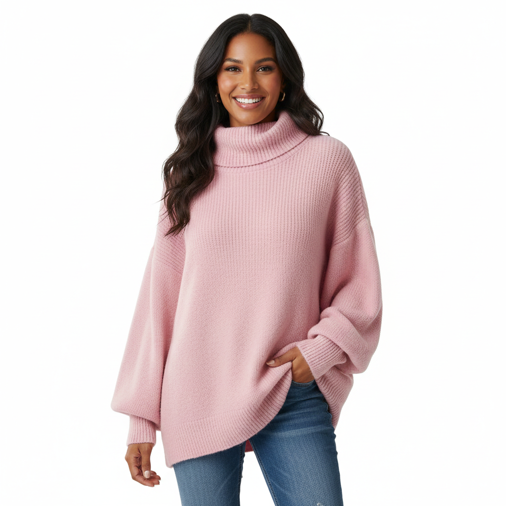 Ashley Oversized Turtleneck Sweater for Women – Loose Fit, Long Sleeves & Winter Comfort