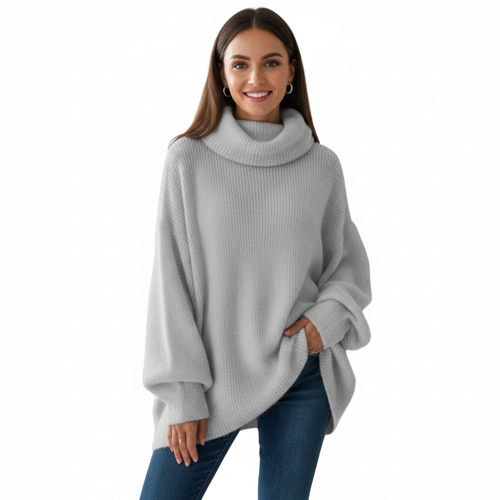 Ashley Oversized Turtleneck Sweater for Women – Loose Fit, Long Sleeves & Winter Comfort