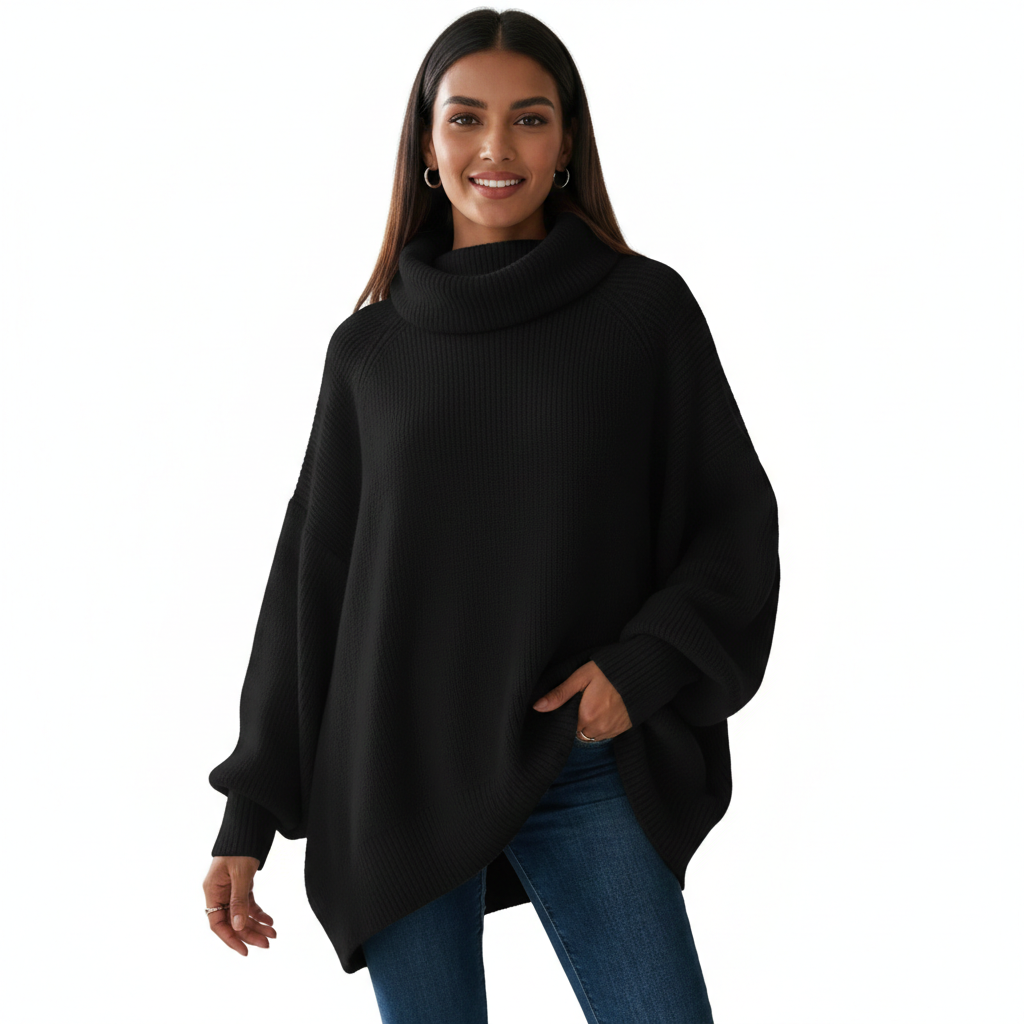 Ashley Oversized Turtleneck Sweater for Women – Loose Fit, Long Sleeves & Winter Comfort