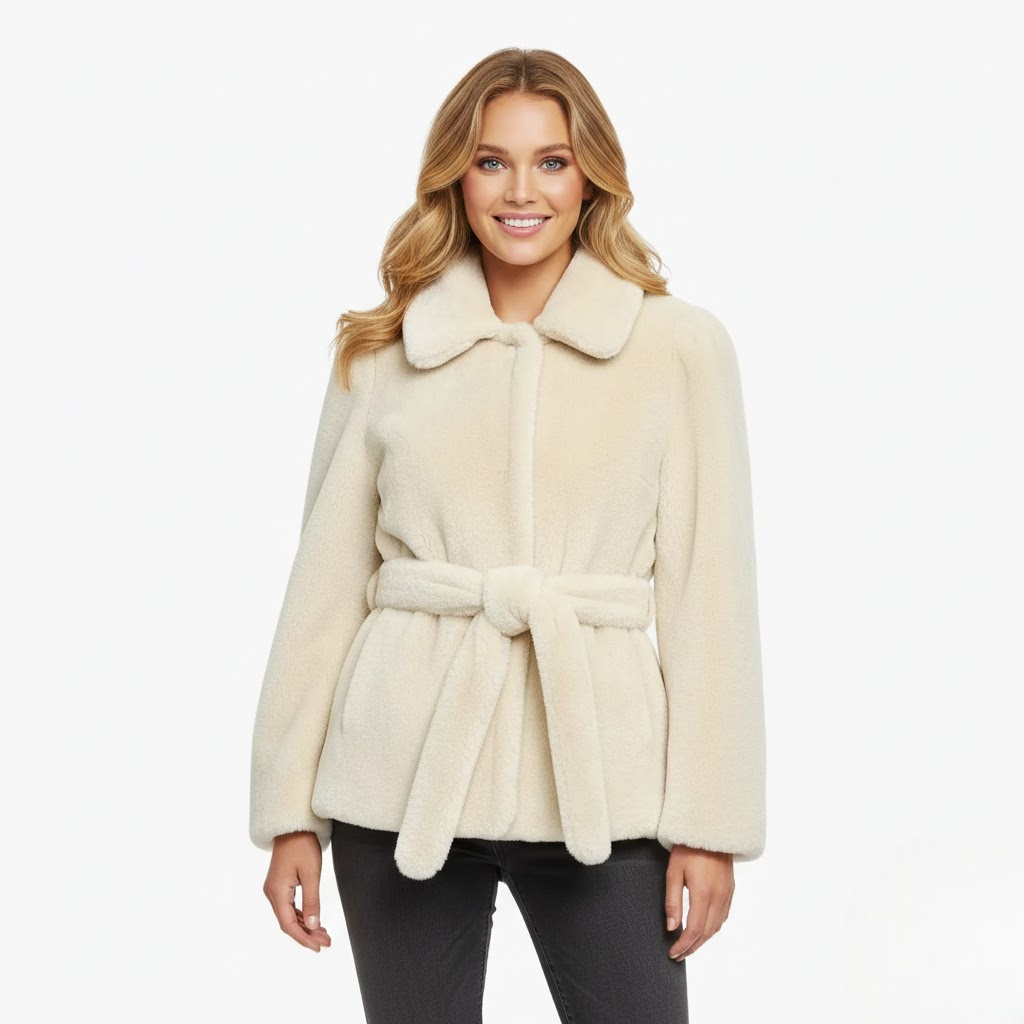 Efterårsfrakke med Bælte til Kvinder – Elegant Snit, Klassisk Krave & Stilfuld Vinterstil