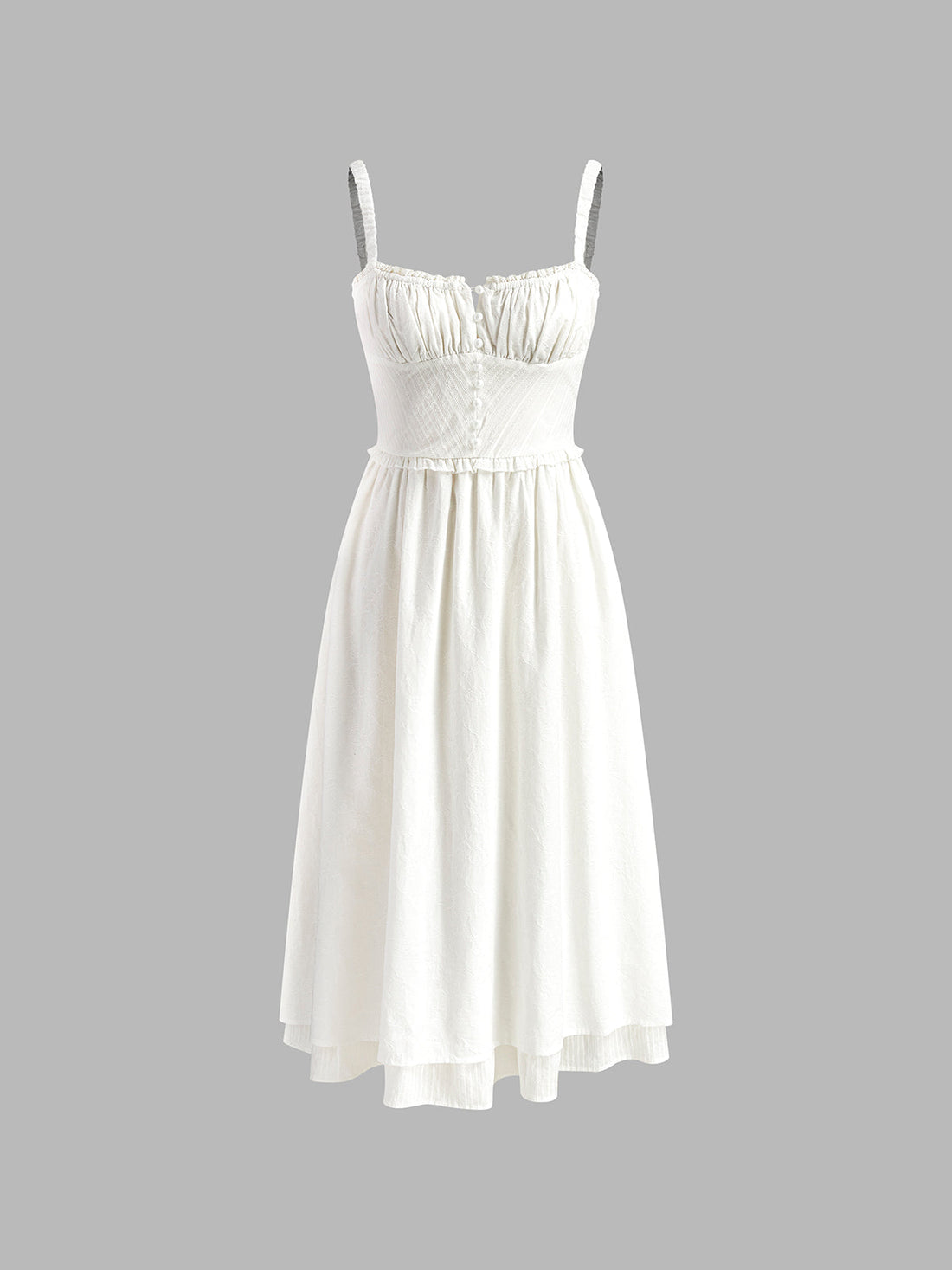 Robe Midi Femme Charlie – Élégante Robe Cami avec Ourlet à Volants & Coupe Élancée
