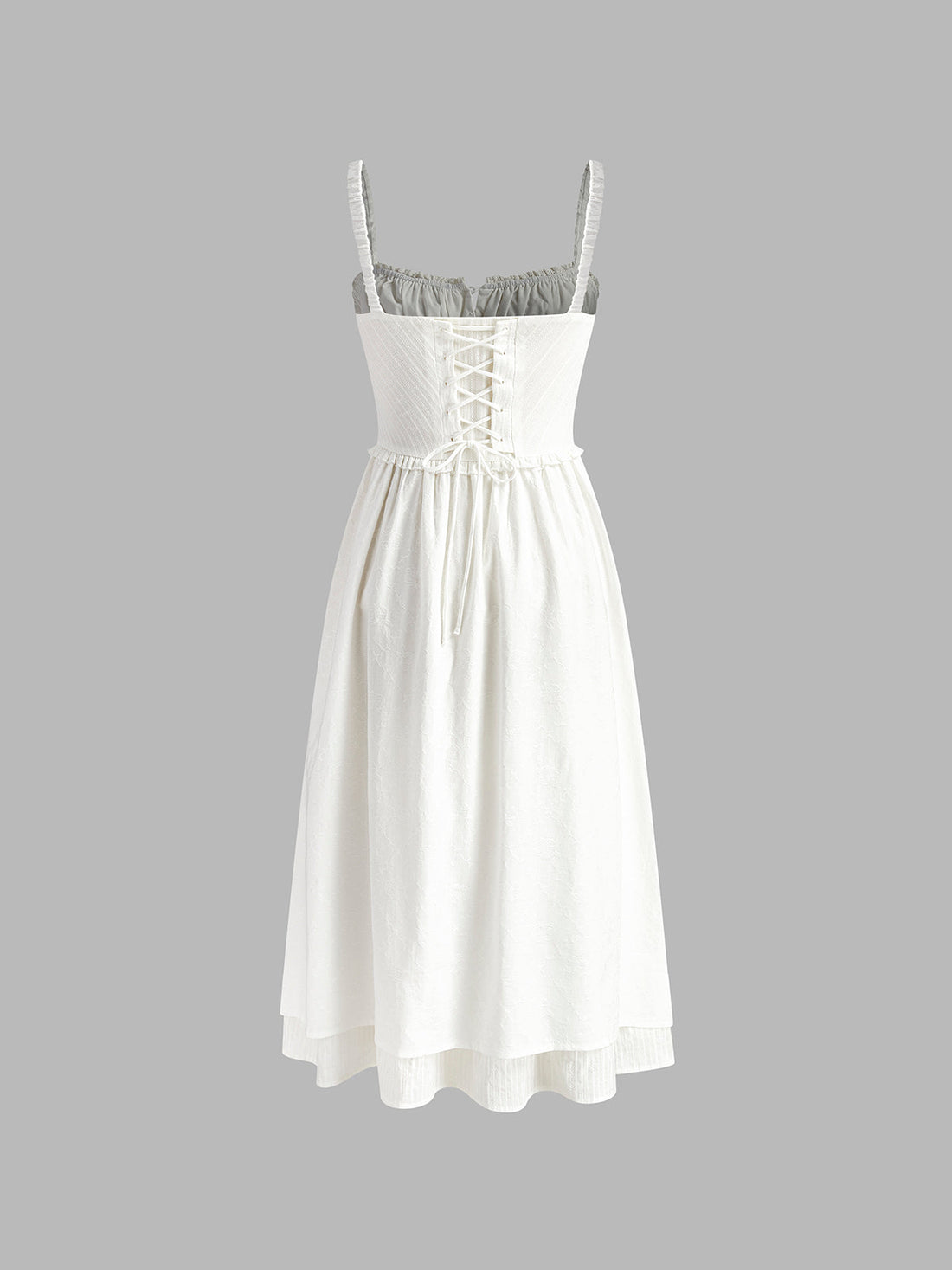 Robe Midi Femme Charlie – Élégante Robe Cami avec Ourlet à Volants & Coupe Élancée
