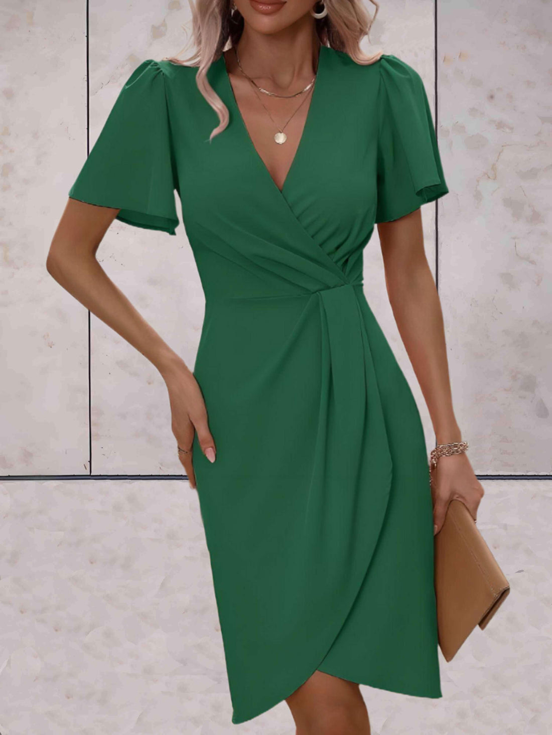 Robe Portefeuille Femme Harper – Élégante Robe Croisée avec Col en V & Coupe Ajustable pour Toute Occasion