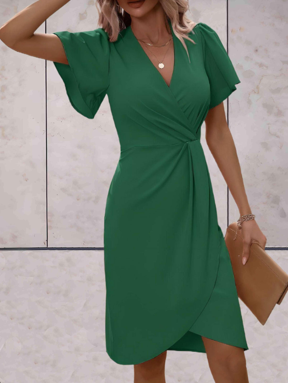 Robe Portefeuille Femme Harper – Élégante Robe Croisée avec Col en V & Coupe Ajustable pour Toute Occasion