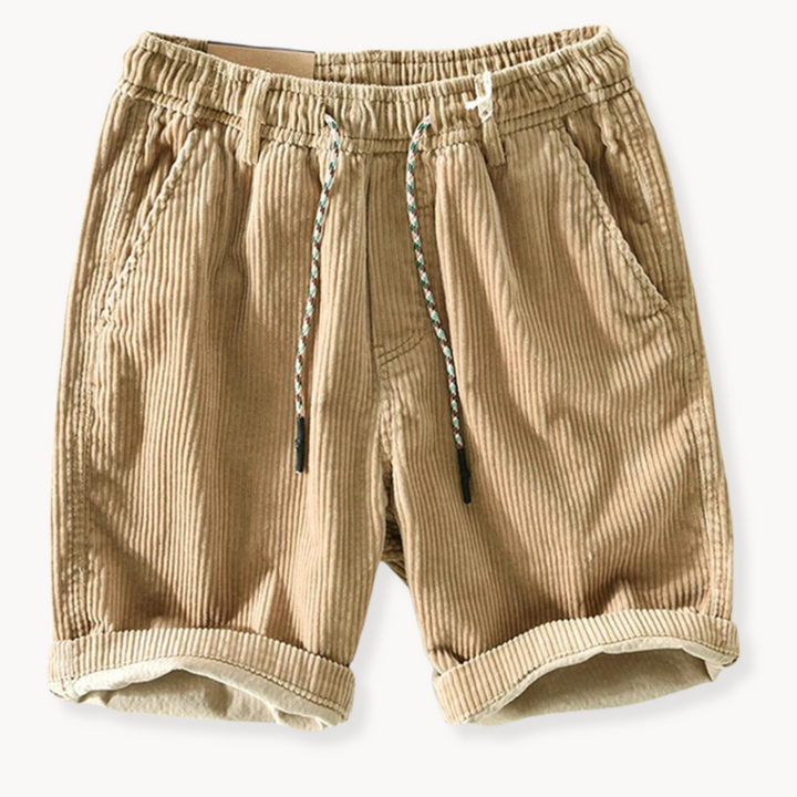 Shorts di velluto da uomo Keith - Shorts estivi regolabili in cotone morbido con taglio confortevole
