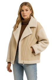 Merly Abrigo Mujer Efecto Borrego – Forro Teddy y Corte Oversize Elegante