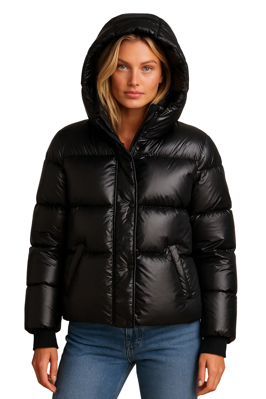 Byron Pánská péřová bunda s kapucí – Teplá, lesklá a pohodlný střih pro zimu