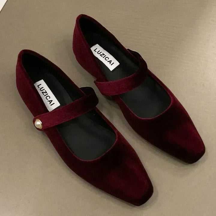 Amélie Ballerines Femme – Chaussures Élégantes à Bride Perle & Bout Pointu Chic