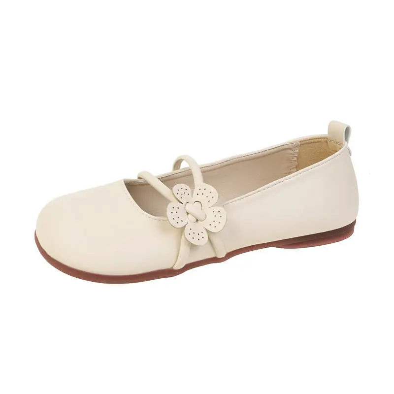 Clara Ballerines Femme – Chaussures Élégantes à Fleur Délicate & Double Bride Confortable