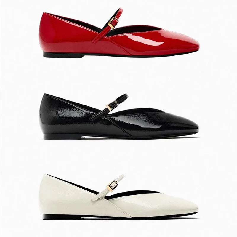 Kali Ballerines Femme – Chaussures Vernies Brillantes Élégantes & Confortables