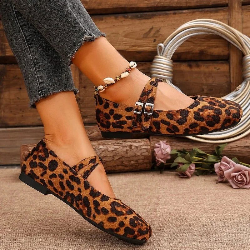 Élise Ballerines Femme – Chaussures Vintage à Doubles Brides & Confort Rembourré