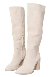 Noemie Botas Altas Mujer Beige – Botas Elegantes Cómodas de Imitación de Cuero con Corte Ajustado