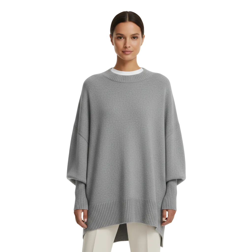 Bella Pull Oversize Femme – Col Rond Confortable, Coupe Ample & Style Quotidien Mi-Saison