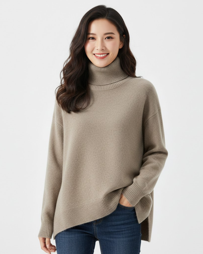 Bellatrix Sweter z Golfem Damski z Kaszmiru – Dopasowany Splot, Ponadczasowa Elegancja