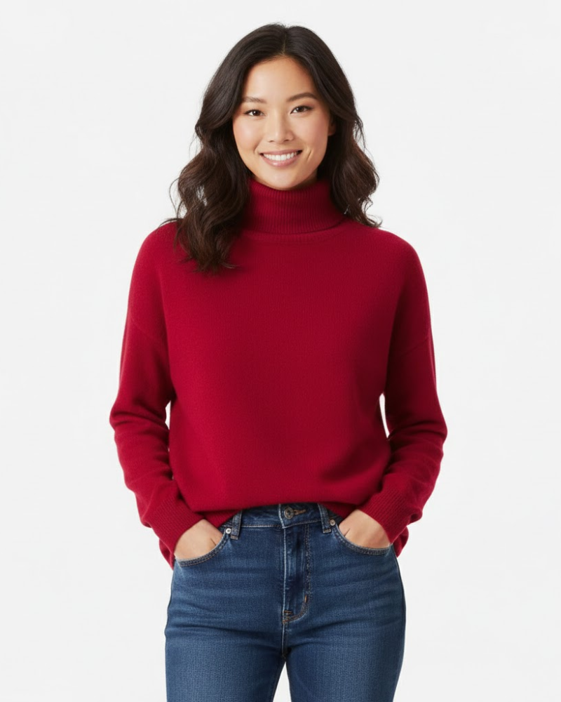 Bellatrix Sweter z Golfem Damski z Kaszmiru – Dopasowany Splot, Ponadczasowa Elegancja