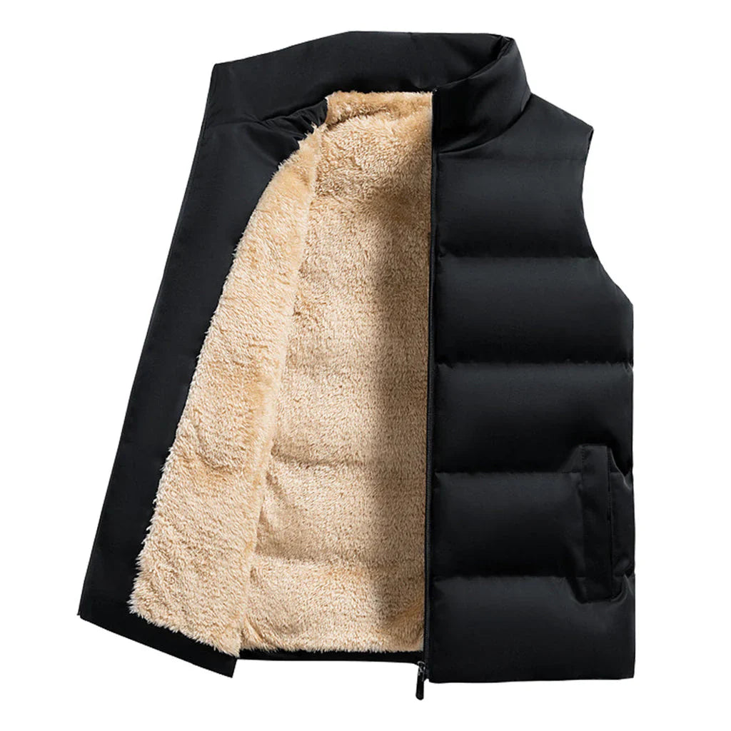 Zane Gilet Homme Sans Manches – Bodywarmer Léger avec Finition Imitation Fourrure