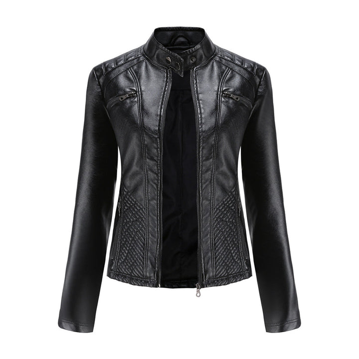 Andrijana Veste Femme – Veste en Cuir Souple Élégante avec Fermeture Asymétrique