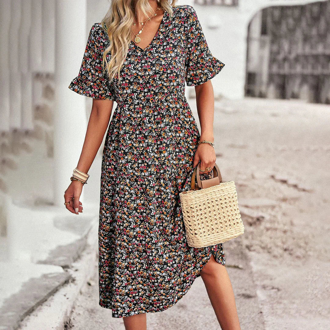 Celia Women's Mezzday Dress - abito floreale bohémien con tazza chiara e stile elegante