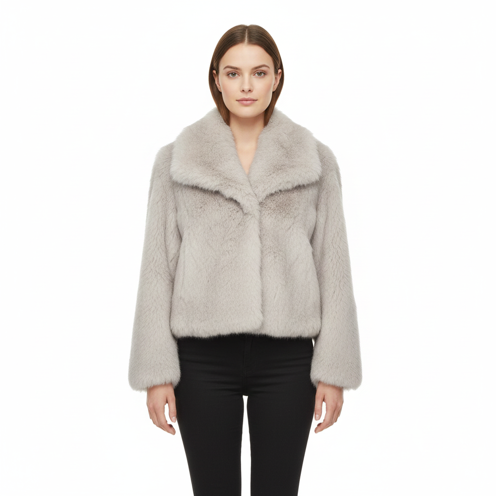 Julien Manteau Faux-Fur Femme – Veste Hiver Douce & Chaude avec Coupe Décontractée Élégante