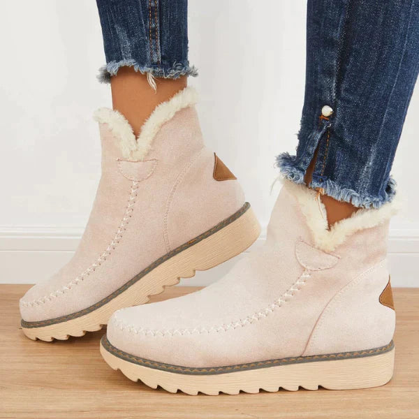Paisley Bottines Femme – Chaudes Bottines à Enfiler avec Doublure Fausse Fourrure & Semelle Durable