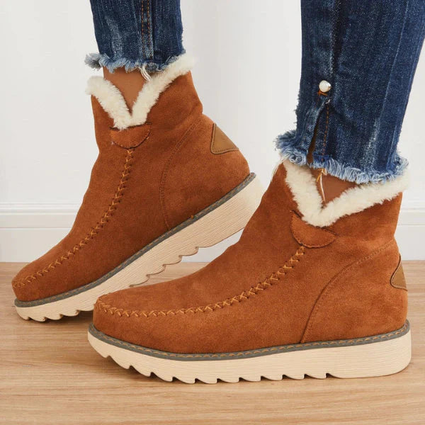 Paisley Bottines Femme – Chaudes Bottines à Enfiler avec Doublure Fausse Fourrure & Semelle Durable