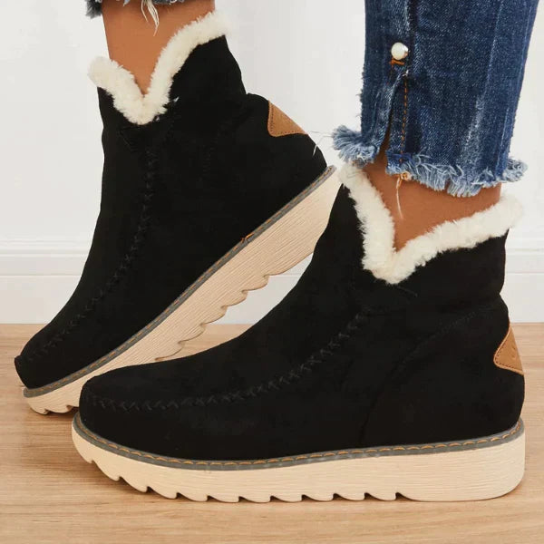 Paisley Bottines Femme – Chaudes Bottines à Enfiler avec Doublure Fausse Fourrure & Semelle Durable