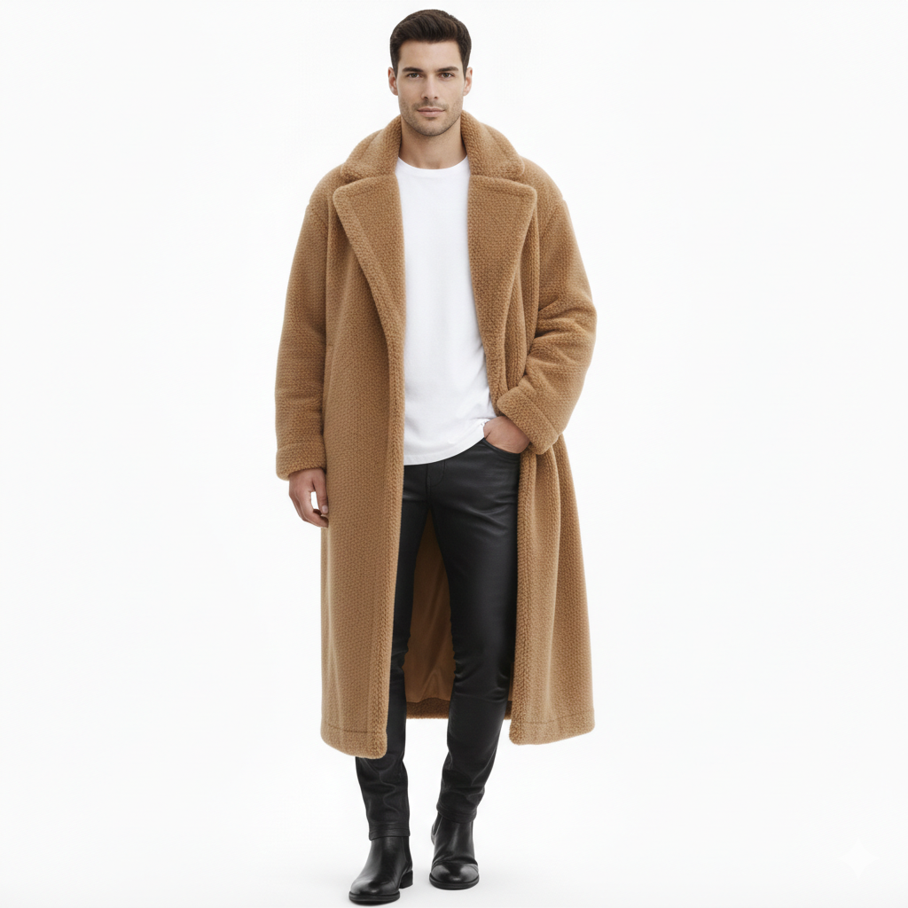 Brandon Manteau Long homme – Manteau d’Hiver Boutonné avec Col Montant & Coupe Protectrice
