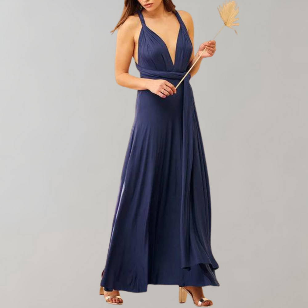 Thora Robe Femme – Robe Enveloppante Polyvalente en Tissu Léger & Respirant pour Été