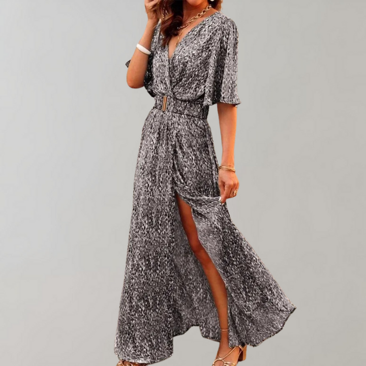 Laurette Robe d’Été Femme – Style Cache-Cœur & Polyester Respirant pour Printemps-Été