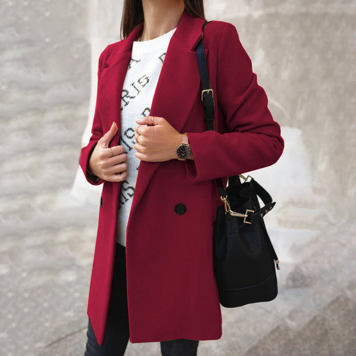Soleil Manteau Femme – Long Manteau d’Hiver Élégant & Confortable au Style Chic