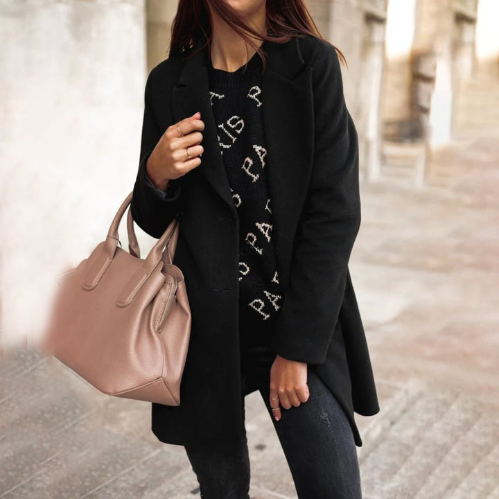 Soleil Manteau Femme – Long Manteau d’Hiver Élégant & Confortable au Style Chic