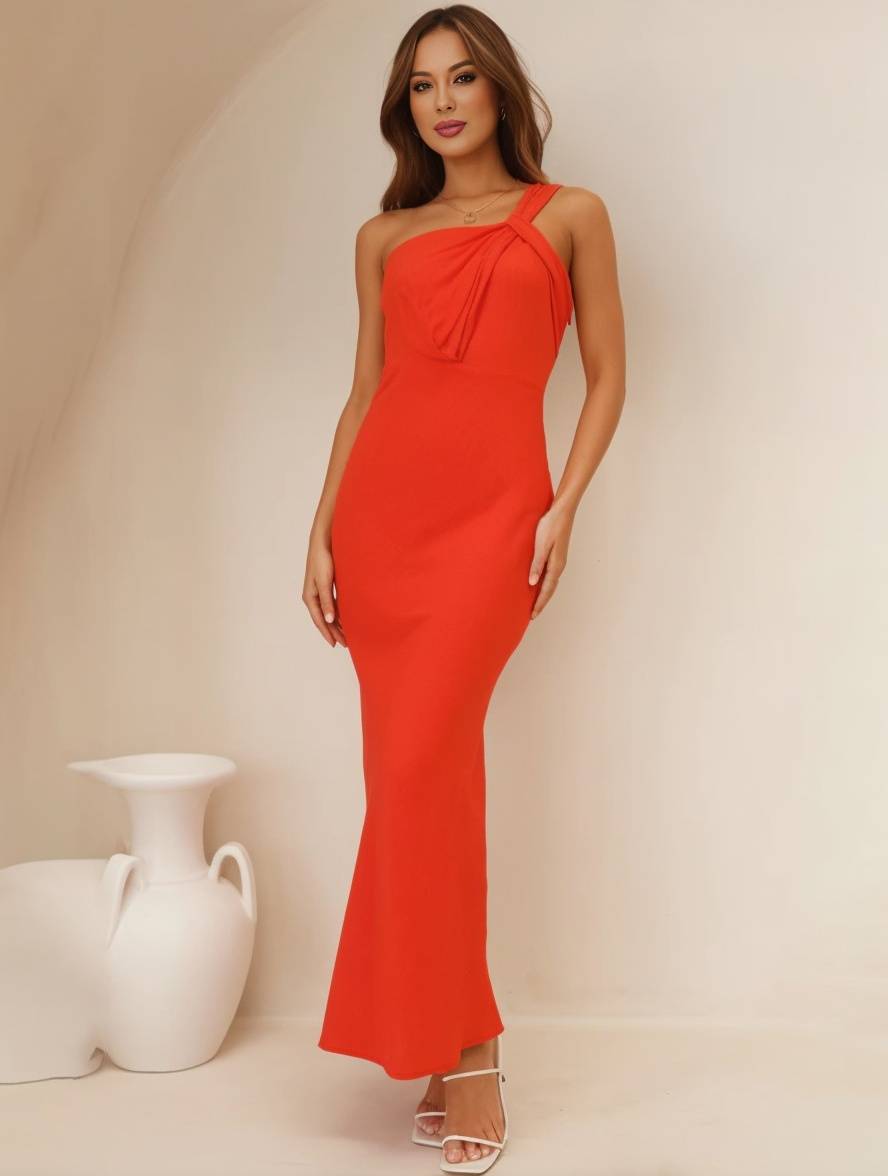 Ariane Robe de Soirée Femme – Élégante Robe Bustier en Satin Sans Manches, Coupe A-Ligne, Parfaite pour un Mariage