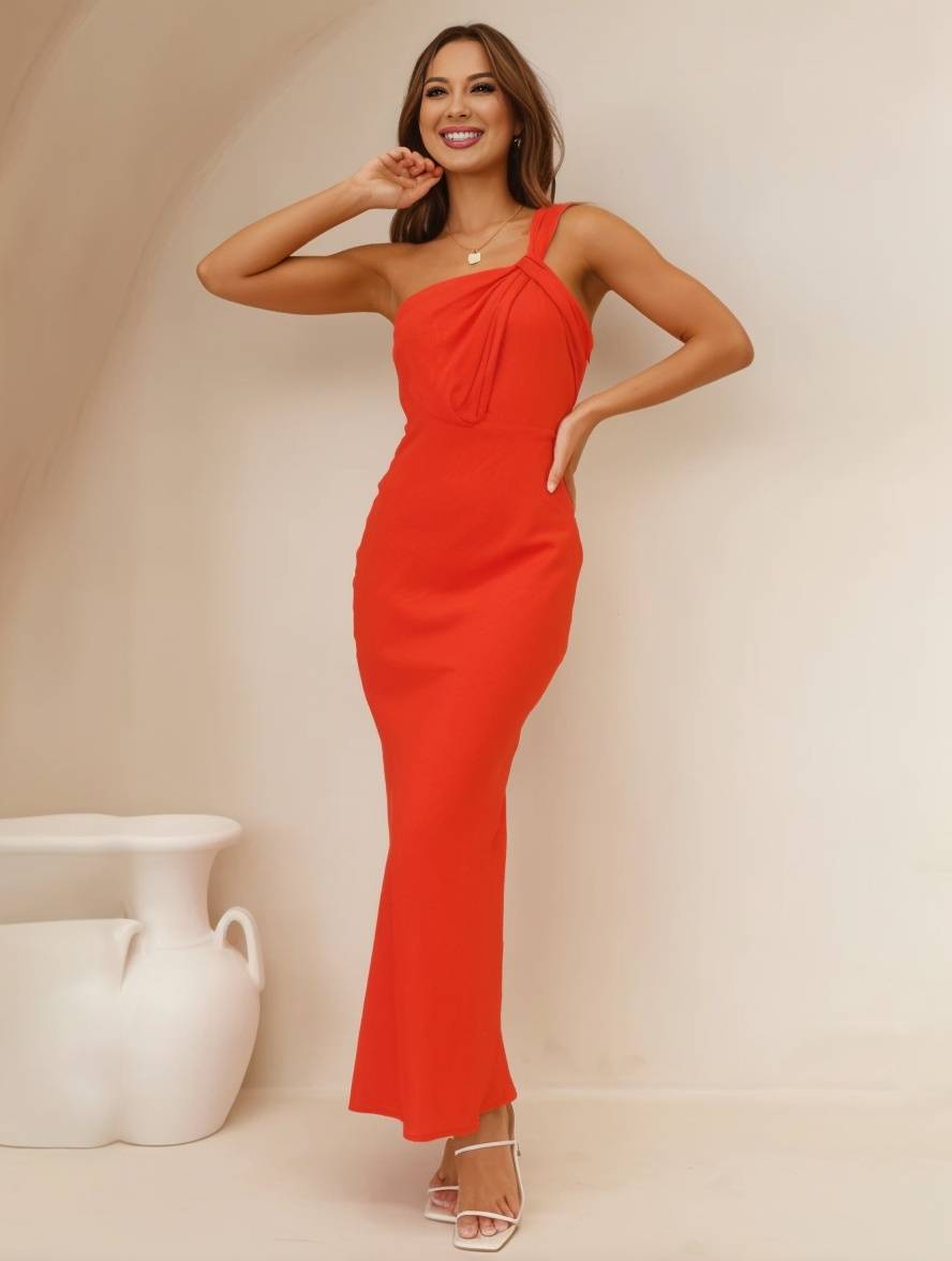 Ariane Robe de Soirée Femme – Élégante Robe Bustier en Satin Sans Manches, Coupe A-Ligne, Parfaite pour un Mariage