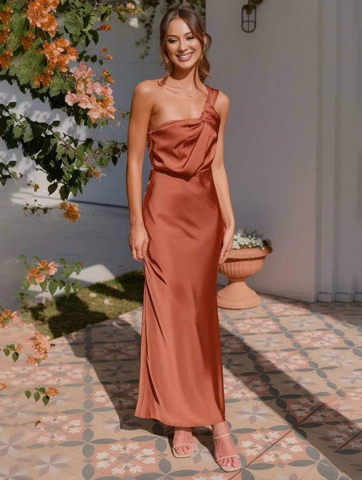 Ariane Robe de Soirée Femme – Élégante Robe Bustier en Satin Sans Manches, Coupe A-Ligne, Parfaite pour un Mariage