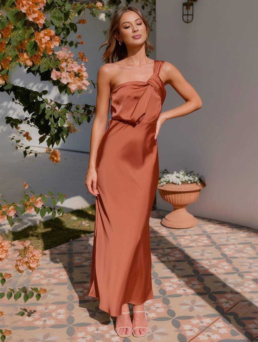Ariane Robe de Soirée Femme – Élégante Robe Bustier en Satin Sans Manches, Coupe A-Ligne, Parfaite pour un Mariage