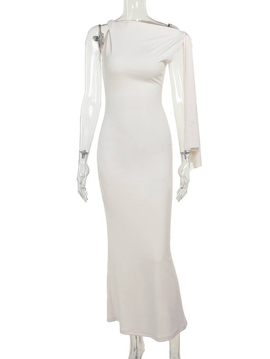 Abito da sera da donna Winona - elegante abito unilaterale lungo senza manica con un design semplice