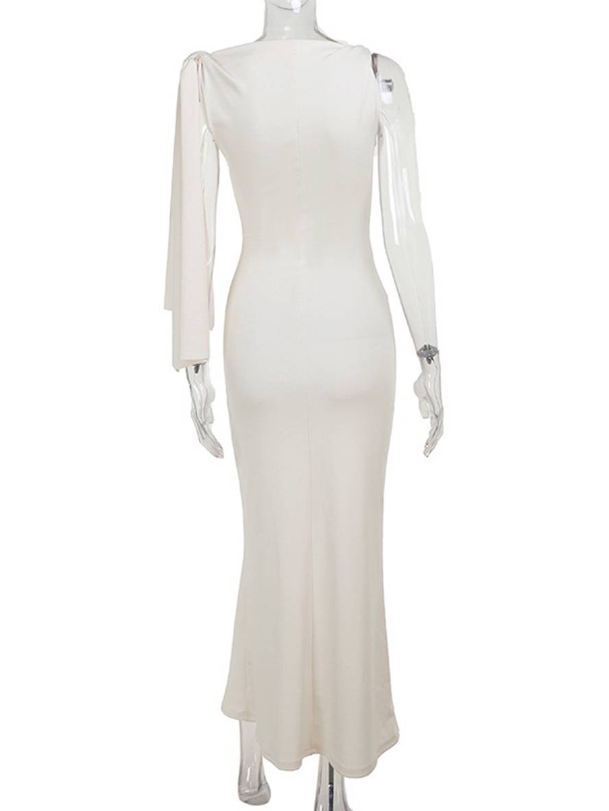 Abito da sera da donna Winona - elegante abito unilaterale lungo senza manica con un design semplice