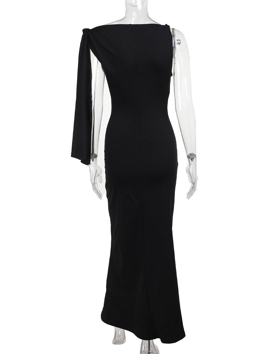 Abito da sera da donna Winona - elegante abito unilaterale lungo senza manica con un design semplice