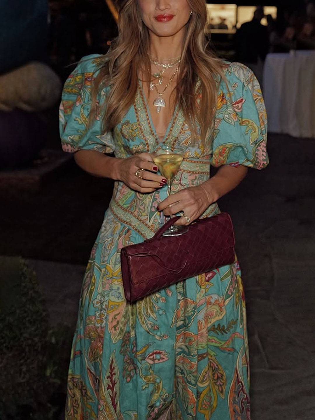 Scarlett Robe Maxi Femme – Élégante Robe Fleurie avec Décolleté en V & Manches Courtes pour Fête & Cérémonie