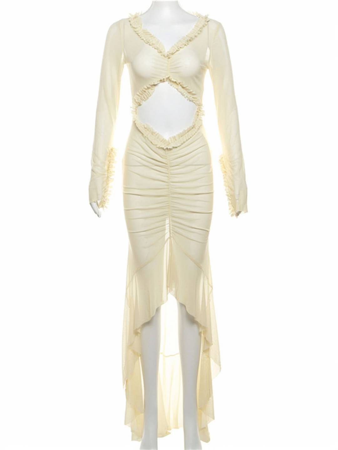 Abito da spiaggia da donna Kayliegh - abito lungo con scollo a V, fessure e maniche a divisione boho