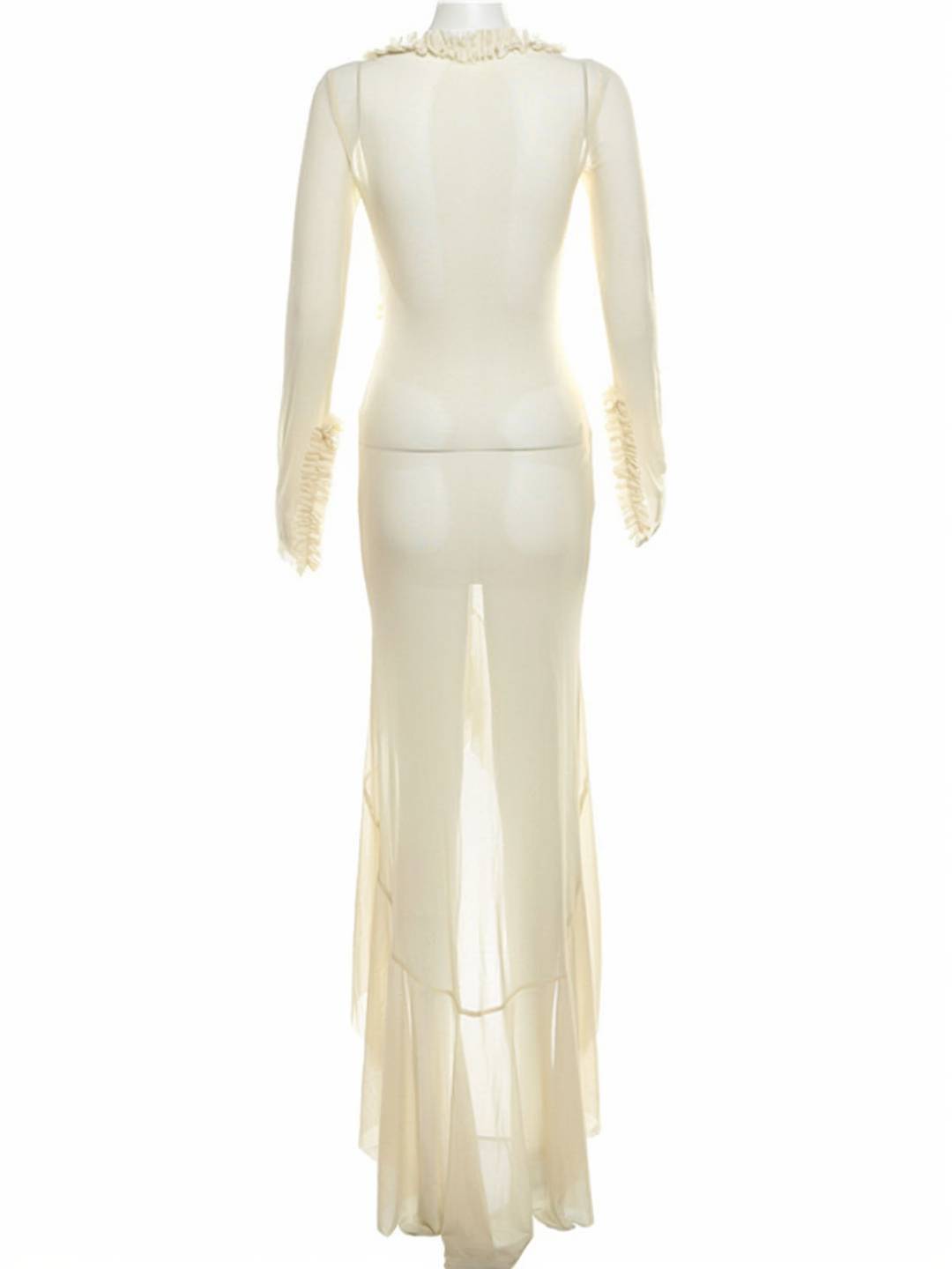 Abito da spiaggia da donna Kayliegh - abito lungo con scollo a V, fessure e maniche a divisione boho