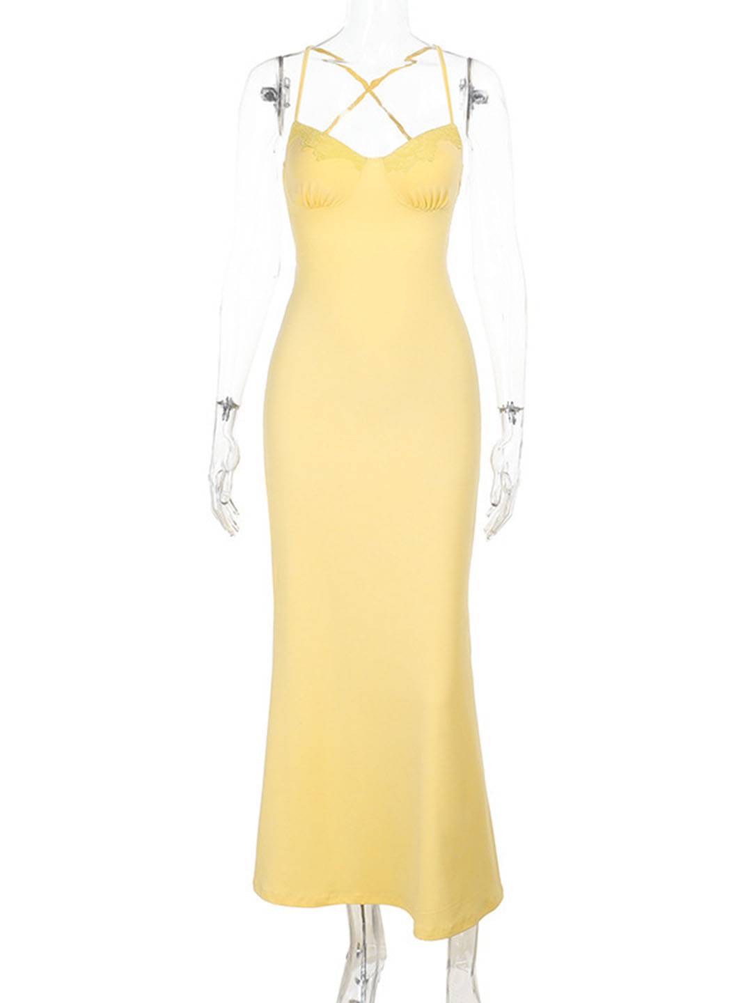 Shami Robe de Soirée Femme – Longue Robe Moulante avec Décolleté en V & Dos Ouvert pour la Plage ou un Gala