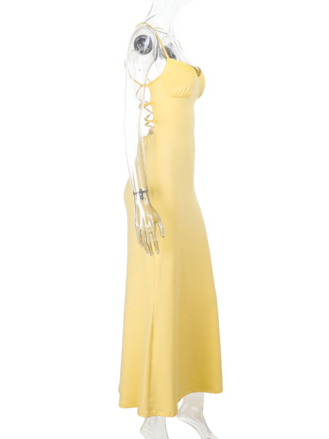 Shami Robe de Soirée Femme – Longue Robe Moulante avec Décolleté en V & Dos Ouvert pour la Plage ou un Gala