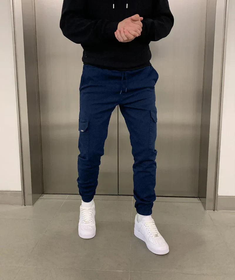 Stefan Pantalon Homme – Cargo Jogger Fit avec Taille Élastique & Poches Pratiques