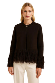 Giselle Women's Cardigan with Fringes – Soft Knit & Elegant Winter Buttoning