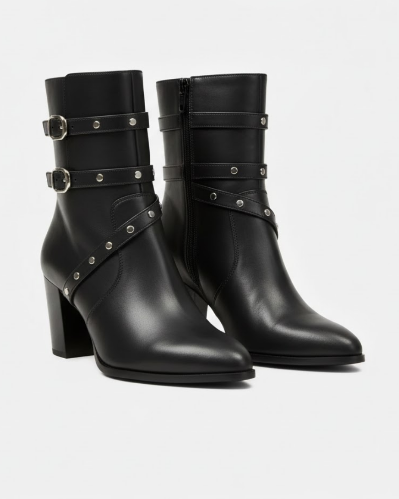 Ghete Cassia pentru femei cu vârf ascuțit – Toc foarte înalt, finisaj elegant și stil de iarnă