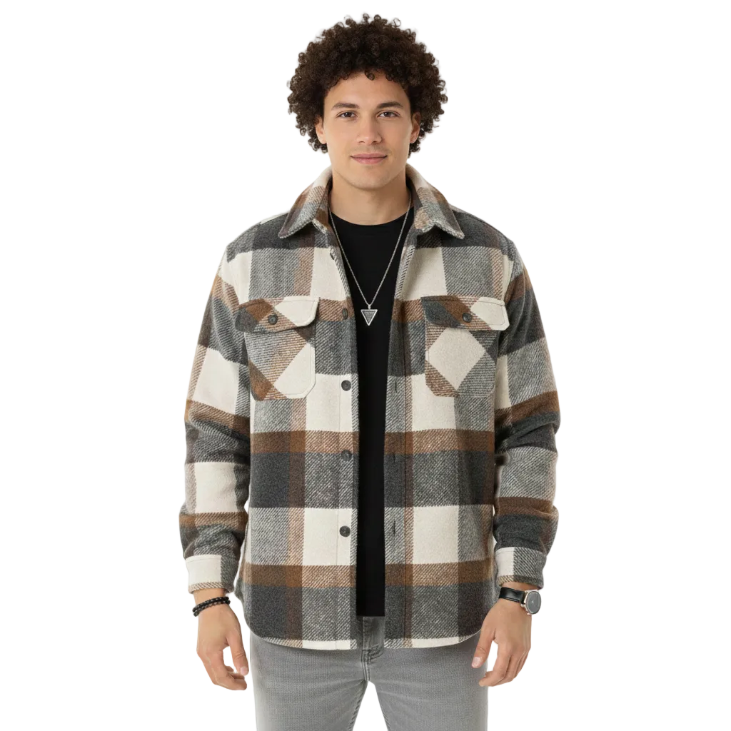 Chardy Cardigan Homme – Gilet Décontracté en Laine Mélangée au Motif Carreaux Moderne