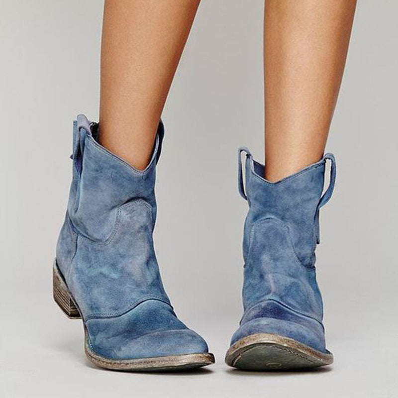 Charlotte Bottes Femme – Boots en Daim Luxueux avec Talon Compensé Confortable & Élégant