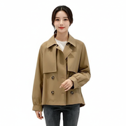Charlotte Trench Court Femme – Veste Printanière Légère Coupe Cintrée & Col Revers